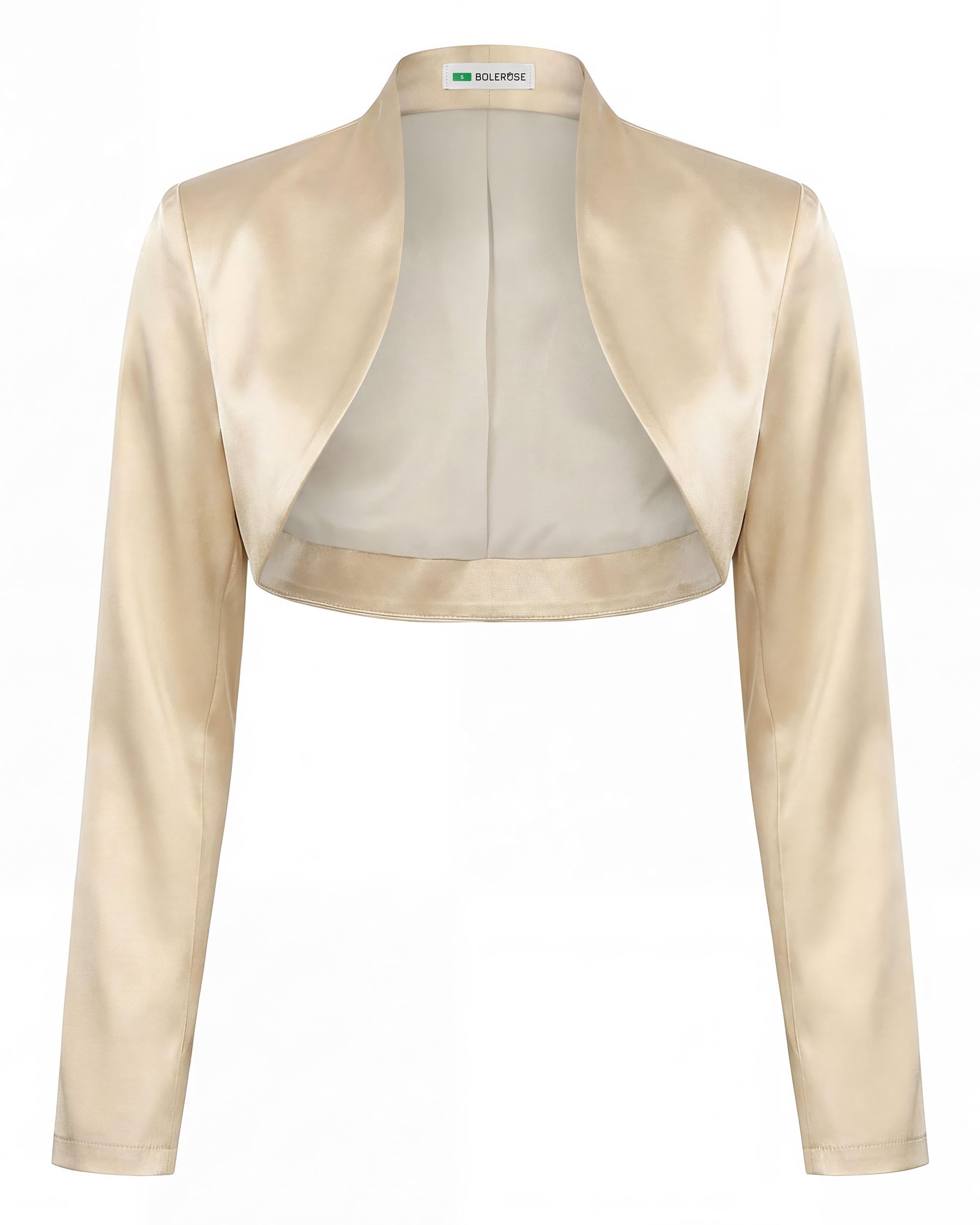 Bolerose Formal Long Sleeve Satin Bolero Jacket