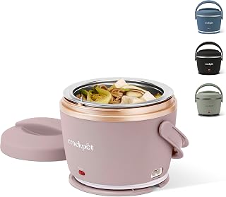 Crock-Pot Electric Lunch Box, Portable Food Warmer for Travel, Car, On-the-Go, 20-Ounce, Blush Pink | Keeps Food Warm & Spill-Free | Dishwasher-Safe | Gifts for Women