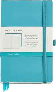 Miquelrius - Notepad - Hardcover - Vinyl Leatherette - Rubber Closure - 130 x 210 mm - 96 Smooth 80gsm Sheets - Blue
