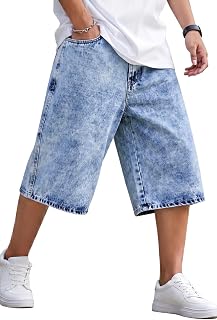 GINGTTO Herren-Jeans-Shorts, lange Denim-Jorts unterhalb des Knies