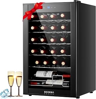 BODEGA COOLER 24 Bottle Wine Cooler, Wine Fridge for Kitchen, Bedroom & Bar | Freestanding & Under Counter, Fast Cooling Compressor, Digital Temp Control, Low Noise, UV Double Glass Door, Auto Defrost