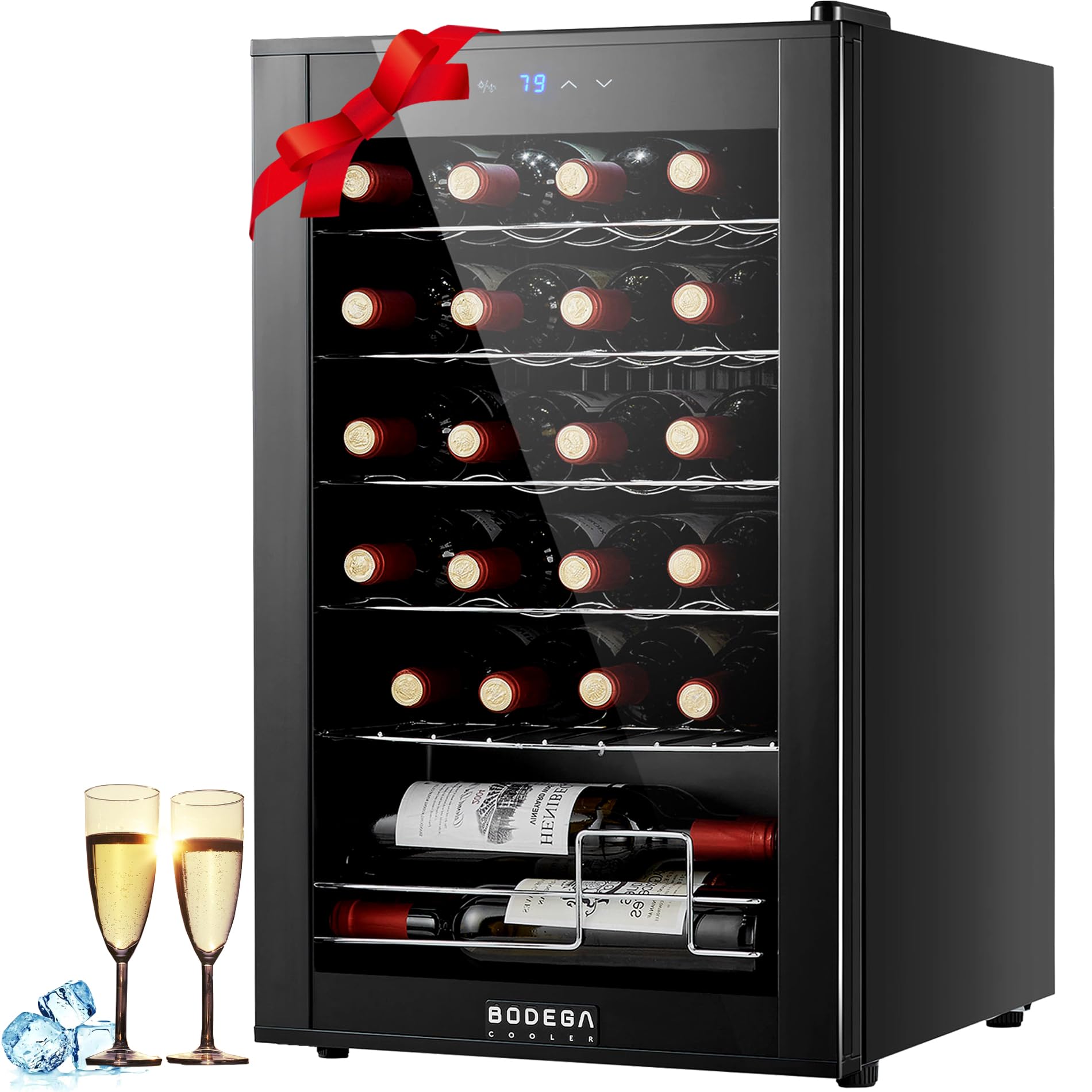 BODEGA COOLER 24 Bottle Wine Cooler, Wine Fridge for Kitchen, Bedroom & Bar | Fr