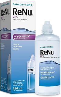 ReNu Multi-Purpose Contact Lens Solution, 1 x 240 ml, Lens Case Included | Bausch + Lomb, Soft Contact Lenses, Gentle on Sensitive Eyes, Effectively Cleans