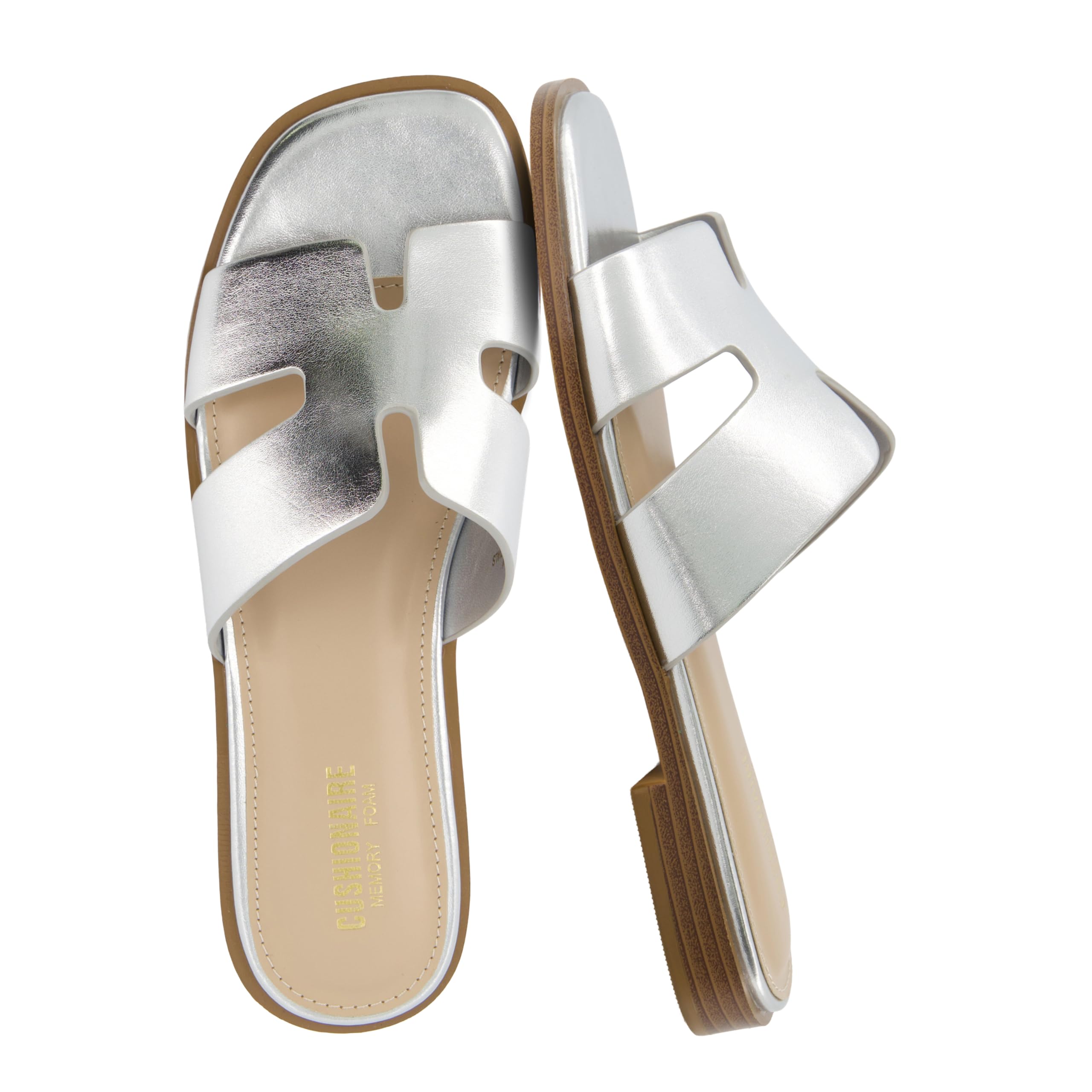 CUSHIONAIRE Voyage Women's Slide Sandal + Memory Foam - Large Widths Available