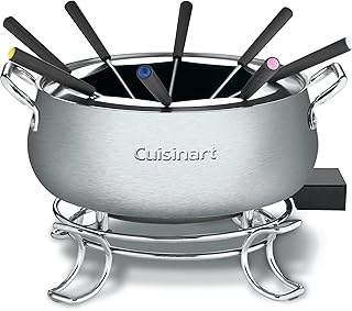 Cuisinart Electric Fondue Set, Nonstick Interior, 3-Quart Pot & 8 Forks | Electric fondue pot with 8 forks, heat control & dishwasher-safe interior for chocolate, cheese, broth & oil, CFO-3SSP1