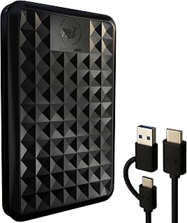 ModusTech Facet 1TB External Hard Drive Portable USB-C/USB 3.1 Plug & Play Ultra-Slim HDD Hard drive for Backup, Gaming, PC, Mac, Laptop, PS4, Xbox, Smart TV (Black)