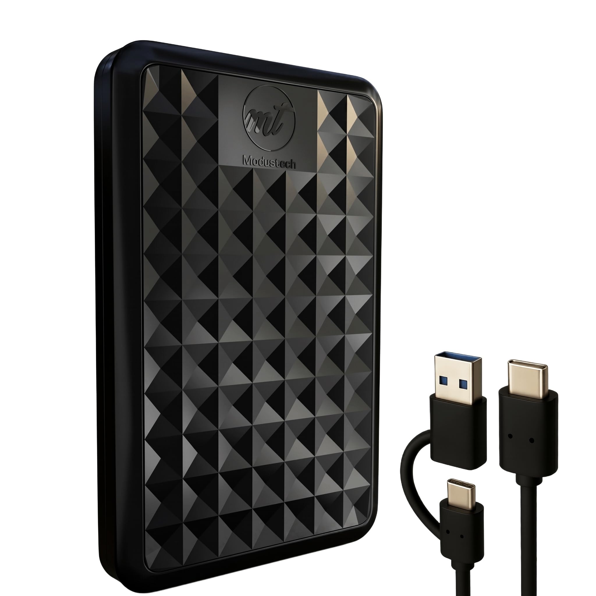 ModusTech Facet 1TB External Hard Drive Portable USB-C/USB 3.1 Plug & Play Ultra