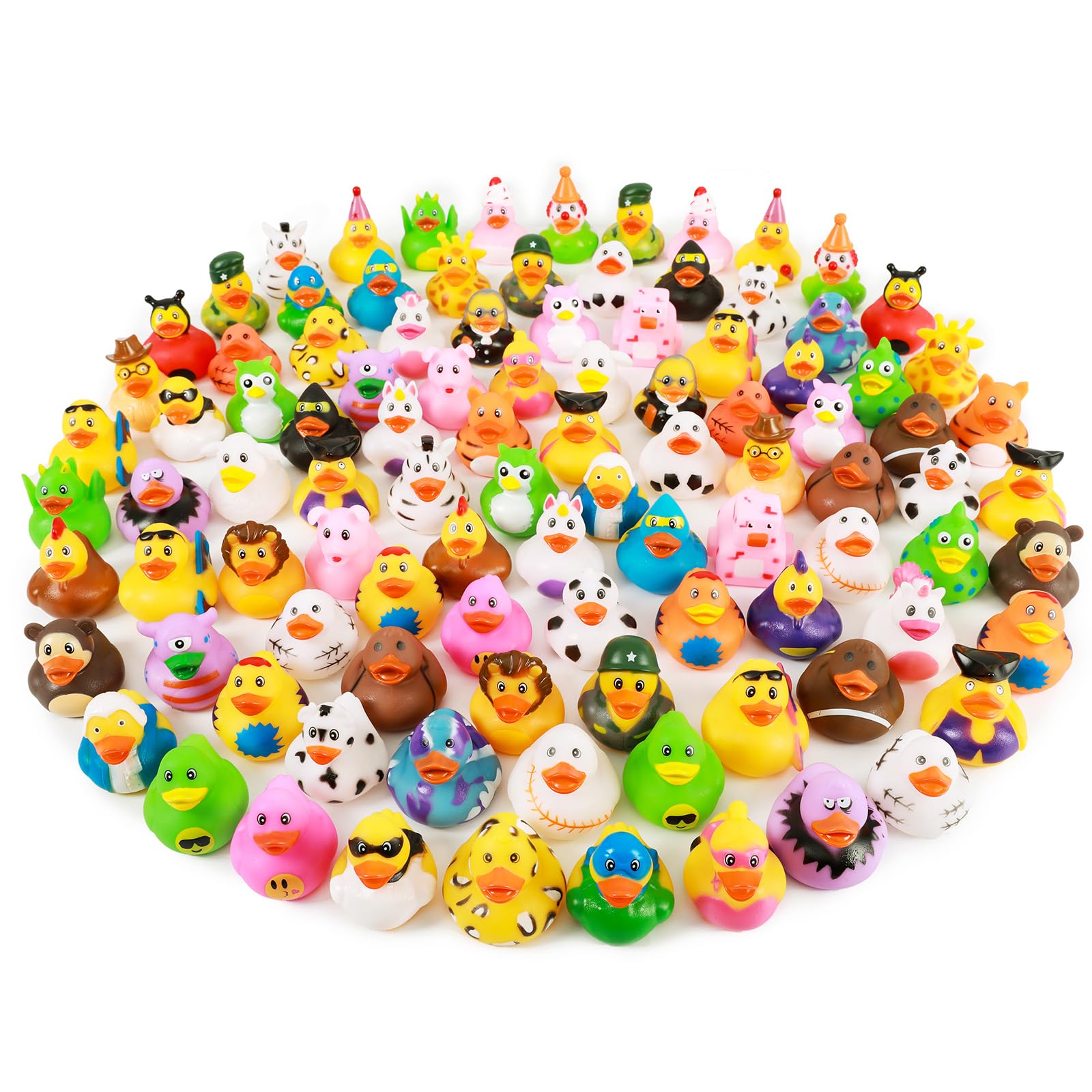 XY-WQ 100 Pack Rubber Duck for Jeeps Ducking, Baby Bath Toy Assortment | 2.3 Inc