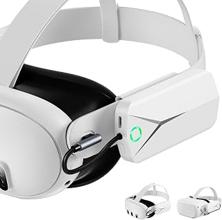 Battery Pack for Meta Quest 3/2, 5000mAh Extended Battery Charger | for Oculus Quest 3/Quest 2, Lightweight VR Accessory Compatible with Original & Elite Strap-Double Playtime