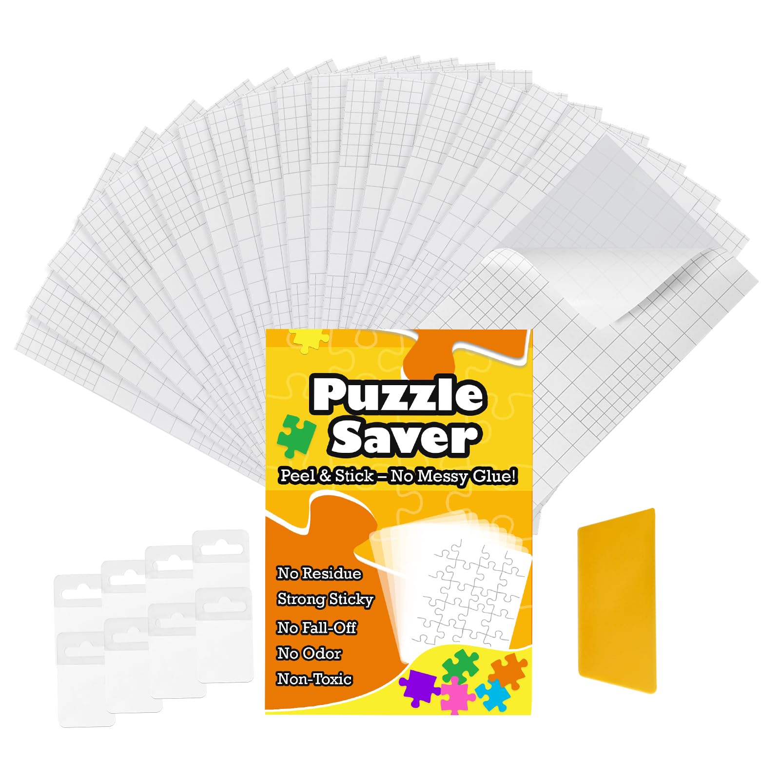 Puzzle Saver Sheets,18 PCS Clear Adhesive for 3x1000-Piece | Ultra Strong No Mes