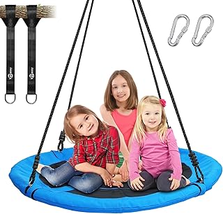 Trekassy 40" Saucer Tree Swing, 700LBS Heavy Duty Swing for Kids & Adults | 900D Oxford Fabric with Waterproof Design, Includes 2x3.3ft Tree Hanging Straps and Adjustable Ropes for Easy Setup