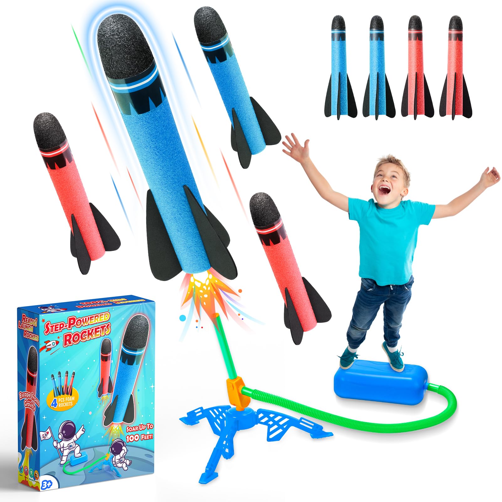 HappyGoLucky Kids Toys Age 3-12, Rockets Toys for 4-10 Year Old Boys 3-9 Year Ol