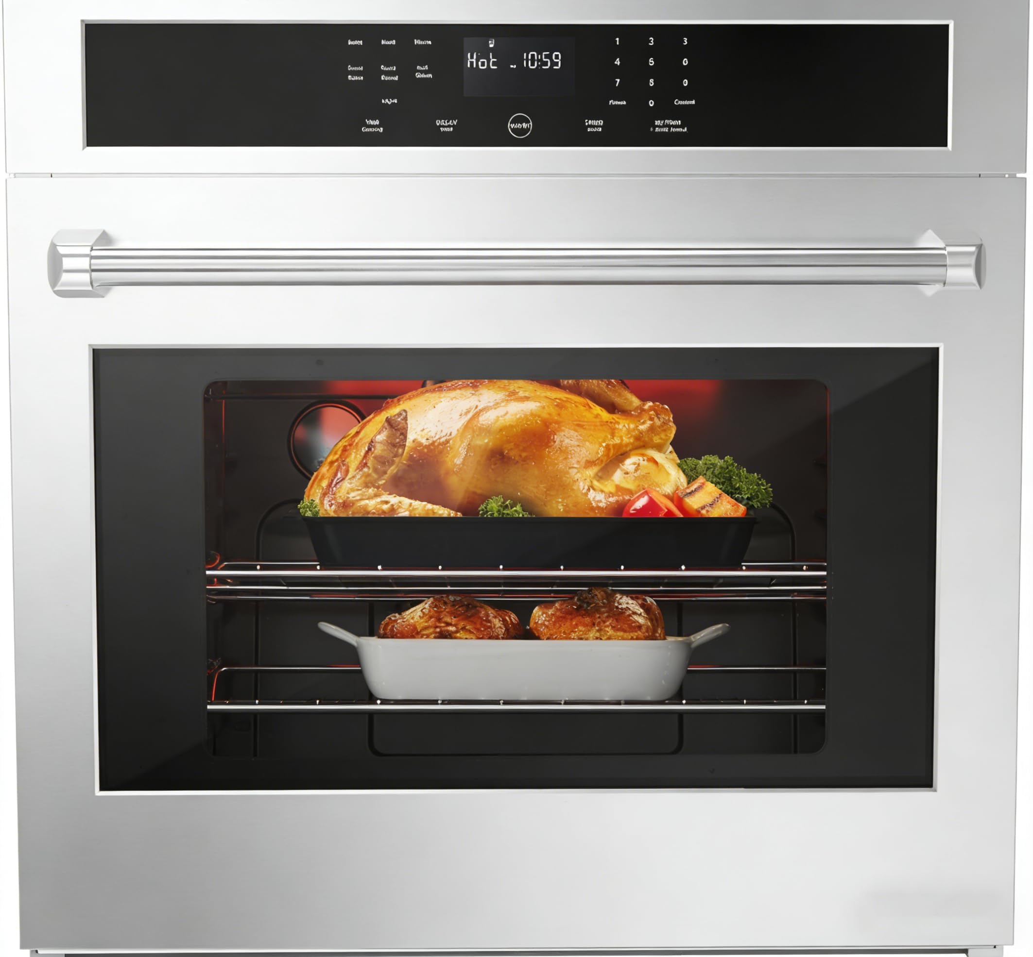 34 Inch Electric Single Wall Oven, 4.8 Cu.Ft Built-in Convection Oven with Bake 