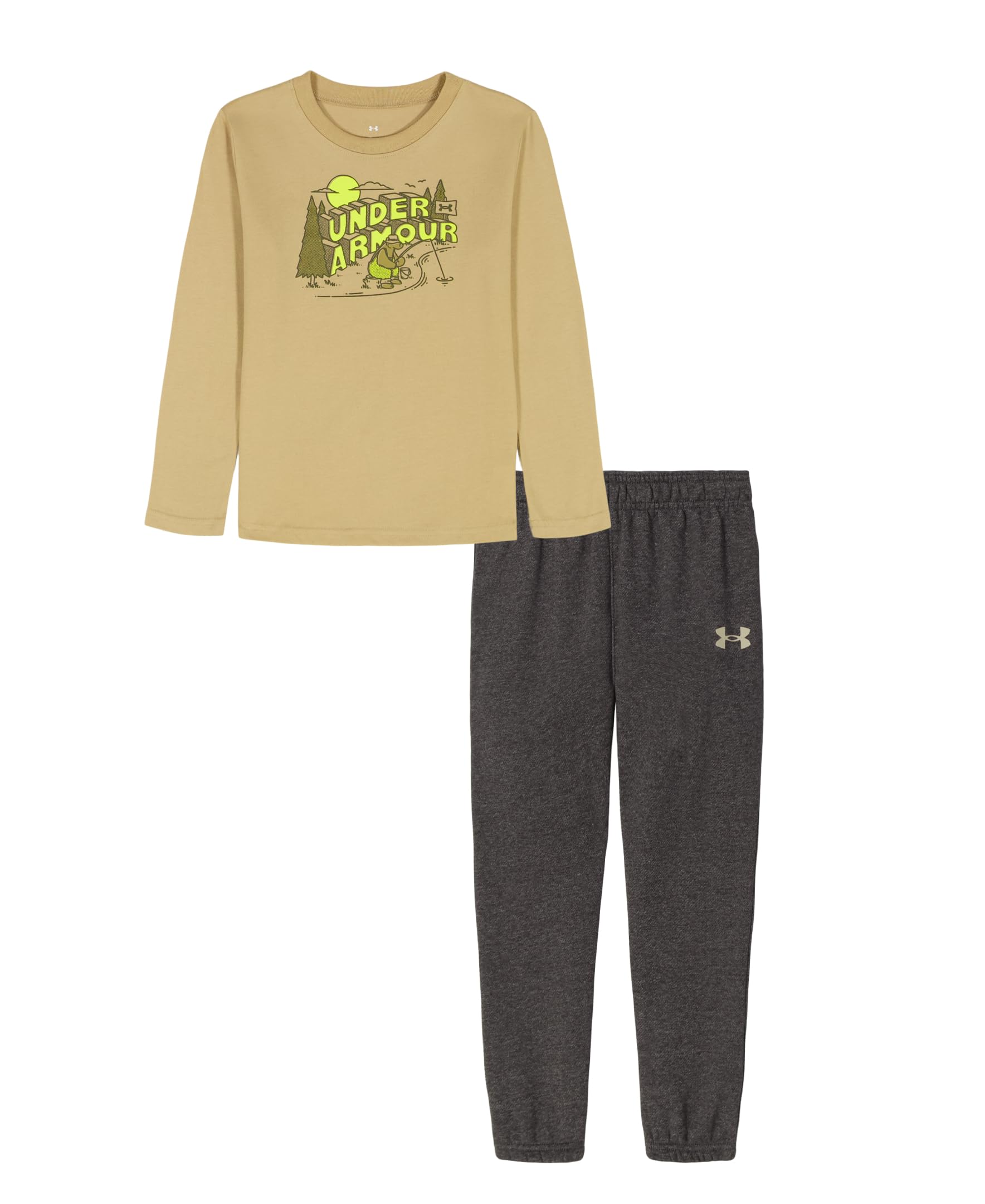 Under Armour Baby Boys Long Sleeve Jogger Shirt Set Stretchy Lightweight