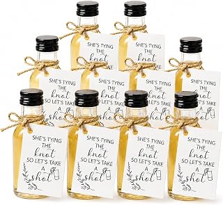 Hen Party Shot Bottle Tags with Twine, Pack of 10 – Hen Do Favours | 10 pre-punched hen party bottle tags • Includes 1.5m natural twine • A8 white card • Bottles and drinks not included