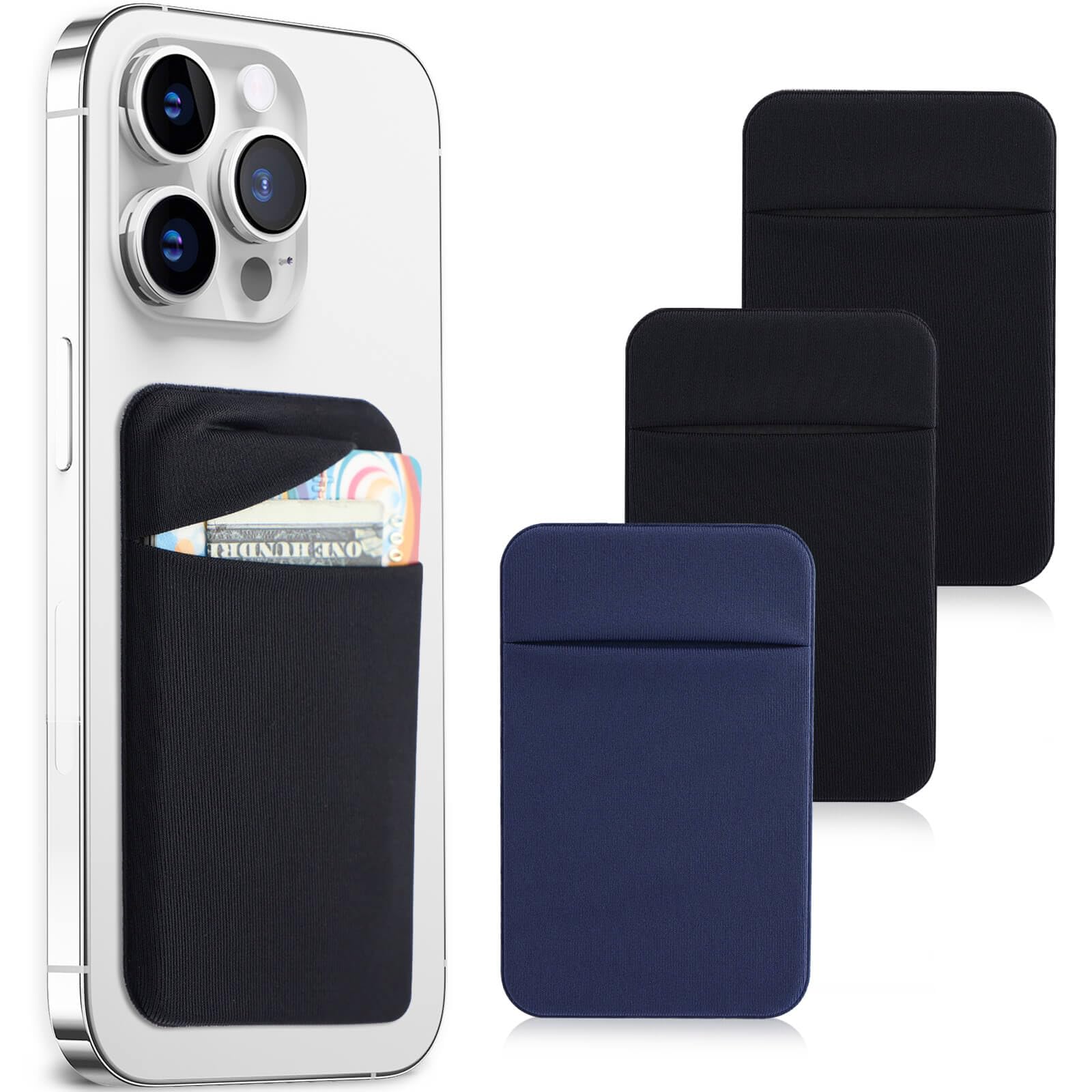 Fulgamo Phone Wallet Stick on,Card Holder for Phone Case,Phone Card Holder | 3PC
