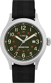 Timex Men's Expedition North Sierra 40mm Watch - Black Strap Green Dial Silver Tone Case, Black/Silver Tone, One Size, Expedition North Sierra 40mm, black/silver tone, Expedition North Sierra 40mm