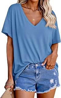 Tankaneo Oversized Short Sleeve T Shirts for Women Loose Fit