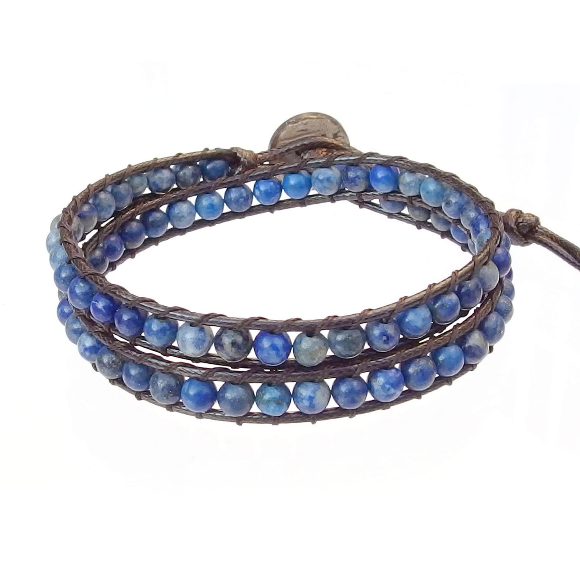 Genuine Stone Wrap Bracelets for Women Natural Crystal Beaded Wrap Bracelet 2/3/