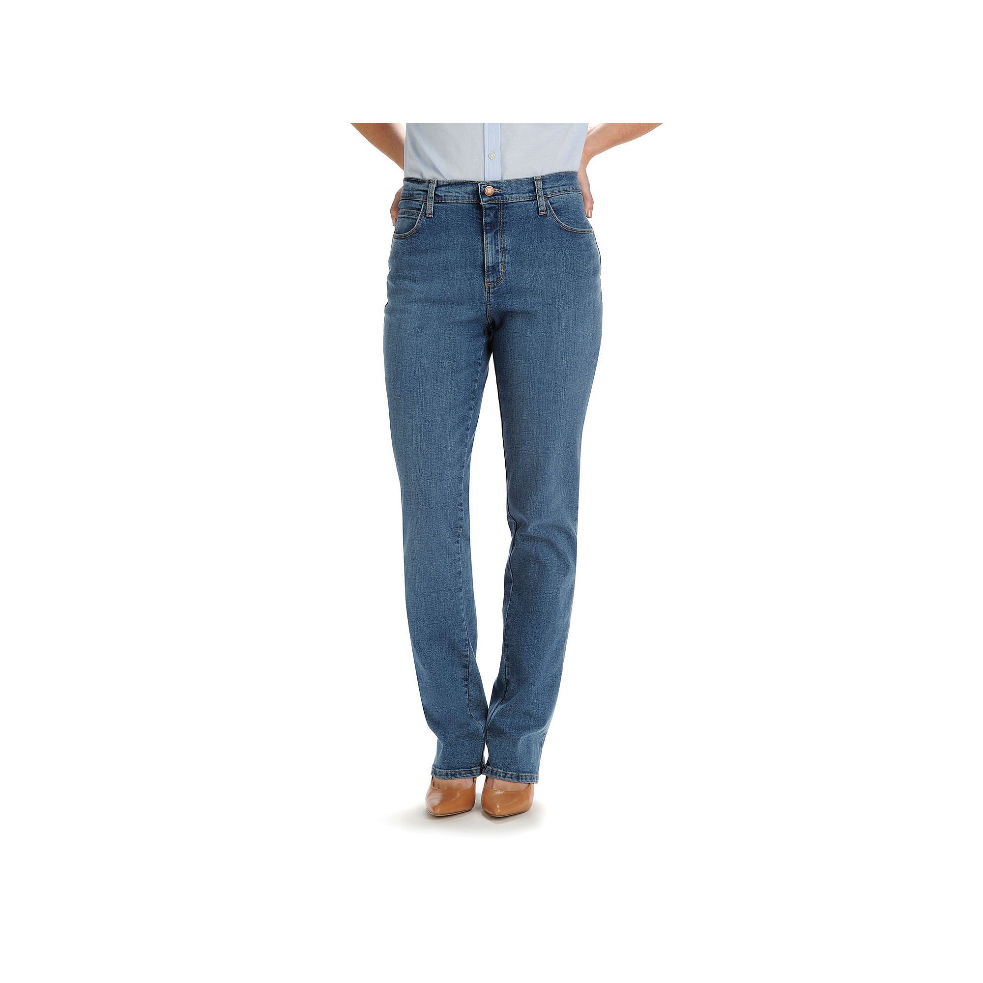 Lee Women's Relaxed Fit Straight Leg Jean, Authentic Azul, 10/Short