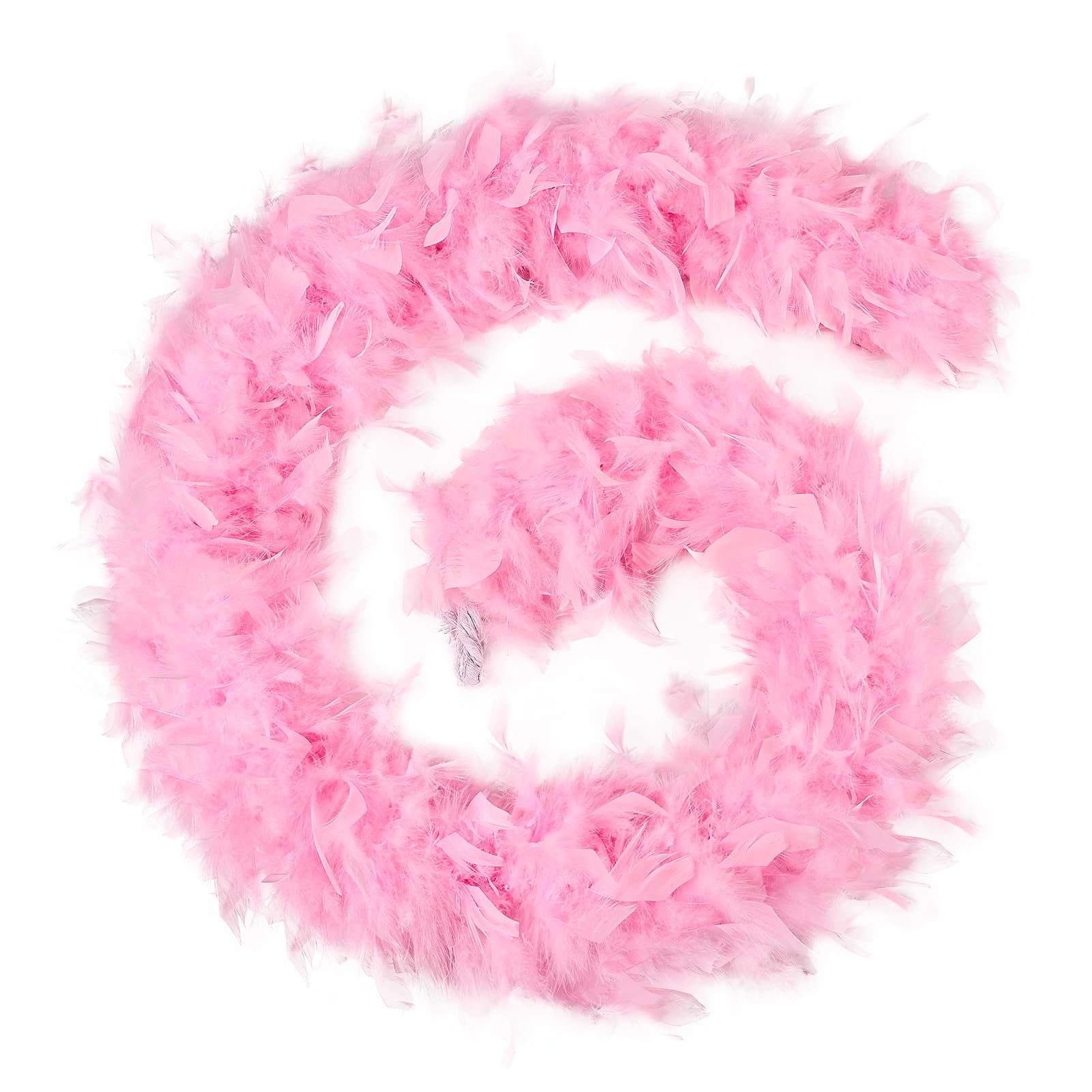 FeelfunFeather Pink Feather Boa - 45g 2 Yards Turkey Boas Feathers for Party Bul