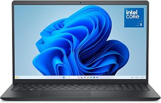 Dell 15.6 Laptop, FHD, Intel Core 3 100U, 8GB RAM, Windows 11 Home | 300 nits Anti-Glare WVA, Intel UHD Graphics, DDR5, 512GB SSD, Wi‑Fi 6, Bluetooth, Carbon Black, 3‑Cell 41WHr Battery, DC15250