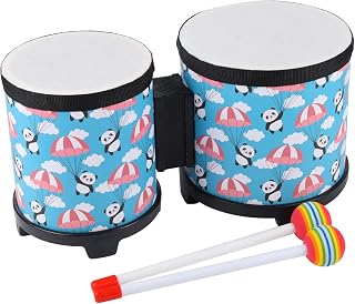 Bongo Floor Tom Drums Set for Kids: Baby Drum Percussion Music Instrument