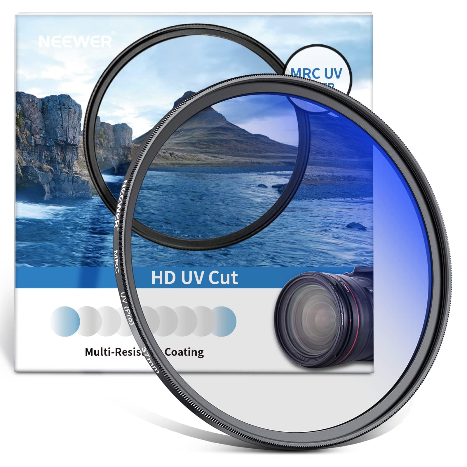 Neewer MRC 37mm UV Protection Filter, 30 Layers Multiple Coated/High Definition/