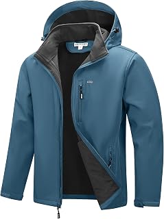 33,000ft Men's Hooded Softshell Jacket Waterproof Fleece Windbreaker Jacket