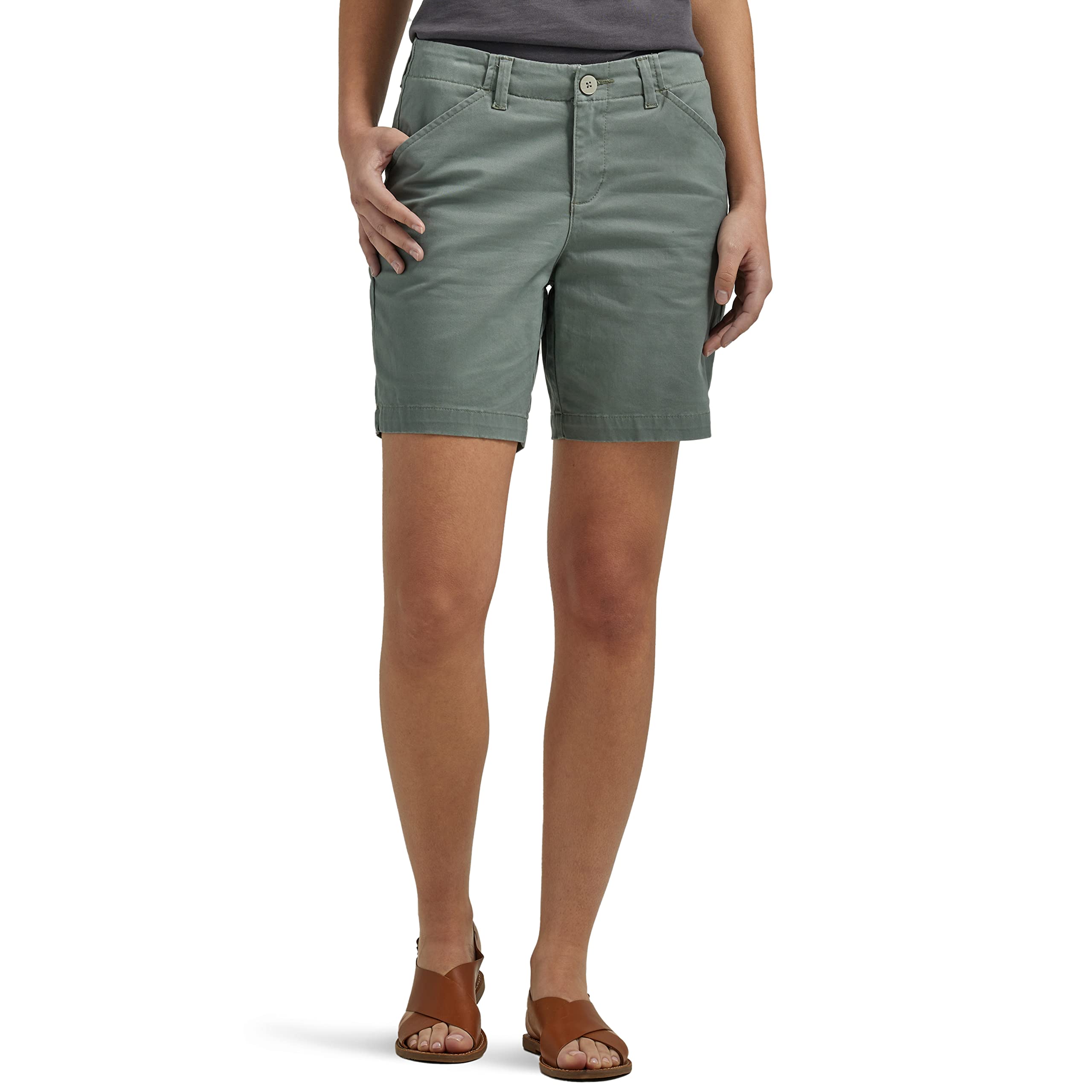 Lee Legendary 7" Chino Walkshort Women's Half Pants, Fort Green, 10