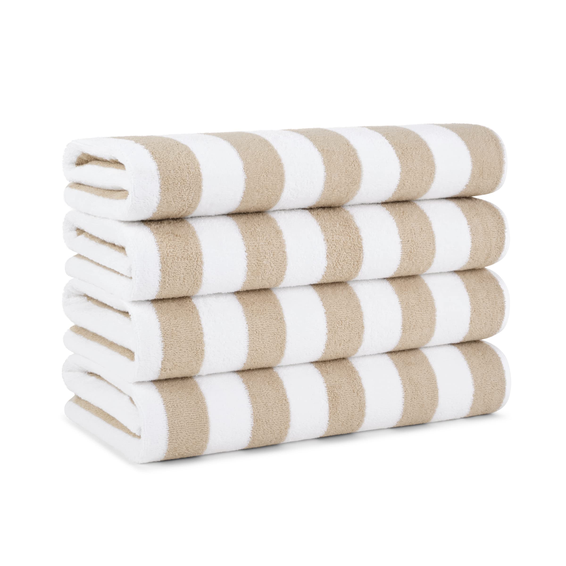 Arkwright California Cabana Stripe Beach Towel - Pack of 4, Large Soft Quick Dry