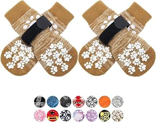 EXPAWLORER Anti Slip Dog Socks to Prevent Licking Paws, Dog Shoes for Hot Pavement, Dog Booties for Small Medium Large Senior Dogs, Traction Control Boots & Paw Protectors for Hardwood Floors