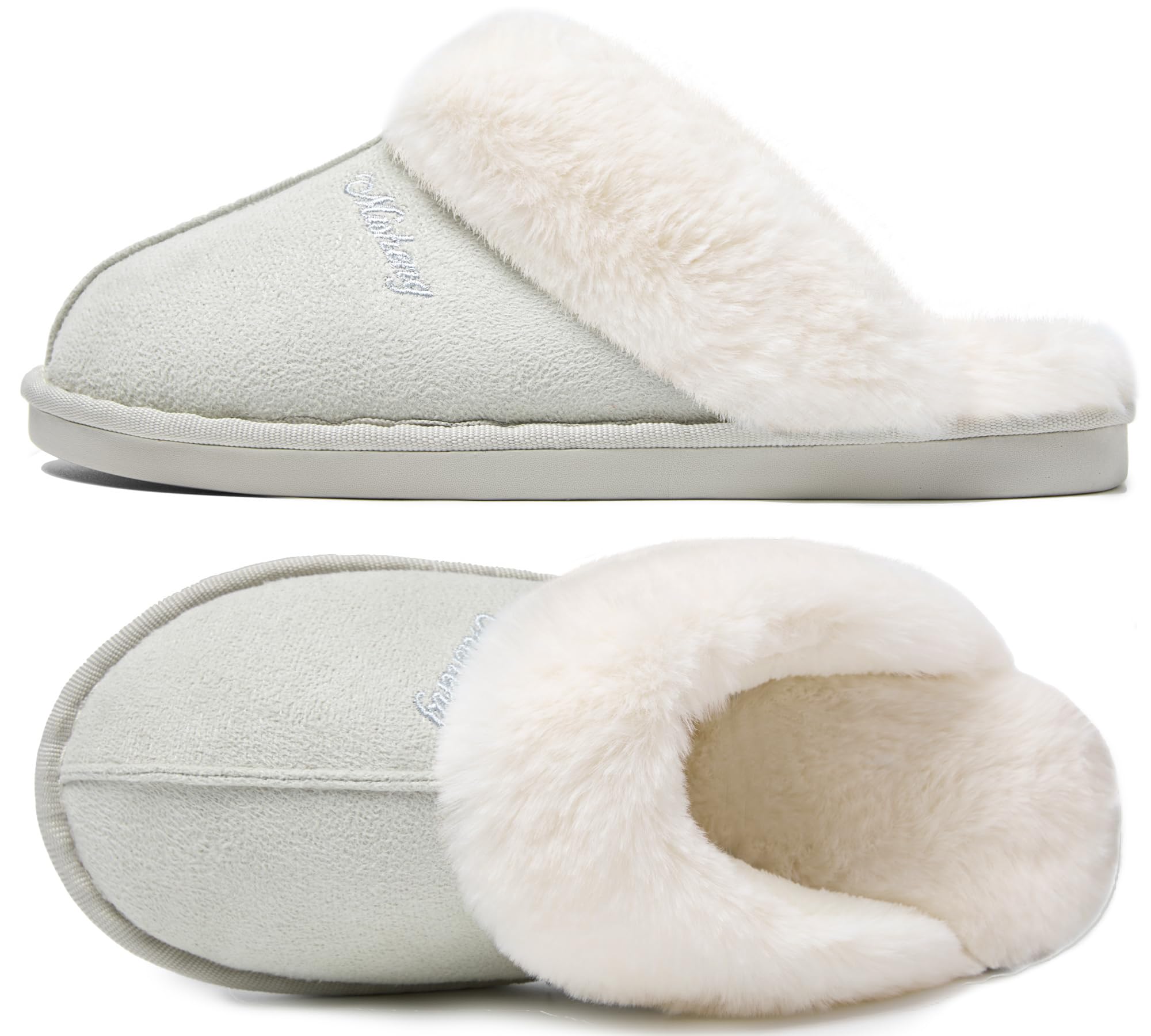 Donpapa Men's Winter Plush Slippers in Suede Effect