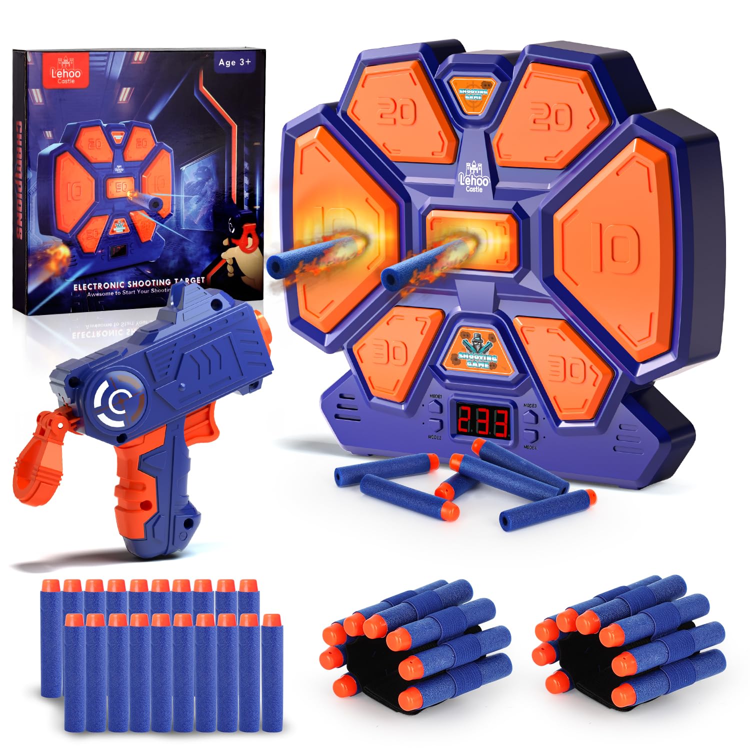 Lehoo Castle Electronic Target for Nerf Guns, Shooting Game Toy for Kids 4+ | Di