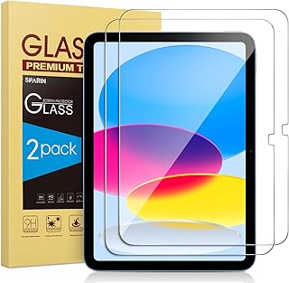 SPARIN 2 Screen Protector for iPad A16 /10th Gen 2025/2022, [11’’/10.9’’] | 2 Pack for iPad 11th/10th Gen, Tempered Glass, Case Friendly, Anti-Scratch, Touch Sensitive, Apple Pencil Compatible
