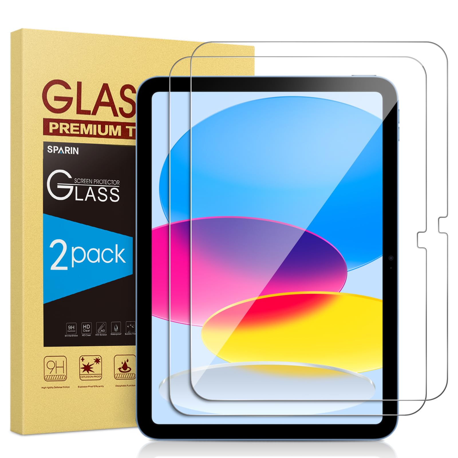 SPARIN 2 Screen Protector for iPad A16 /10th Gen 2025/2022, [11’’/10.9’’] | 2 Pa
