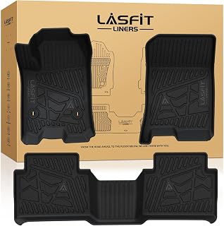 LASFIT Floor Mats for Chevrolet Colorado/GMC Canyon 2023-2026 Crew Cab | Only Fit Carpet Floor, All Weather TPE Custom Fit, Edge to Edge Coverage, Anti-slip Nibs, 3D Scan Technology, Easy to Wash