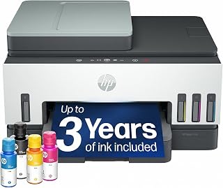 HP Smart Tank 7607 All-in-One Printer | Perfect for Home | Colour | Wireless, Ethernet | Print, Scan, Copy, Fax | Refillable, Includes up to 3 Years of Ink | Auto Document Feeder