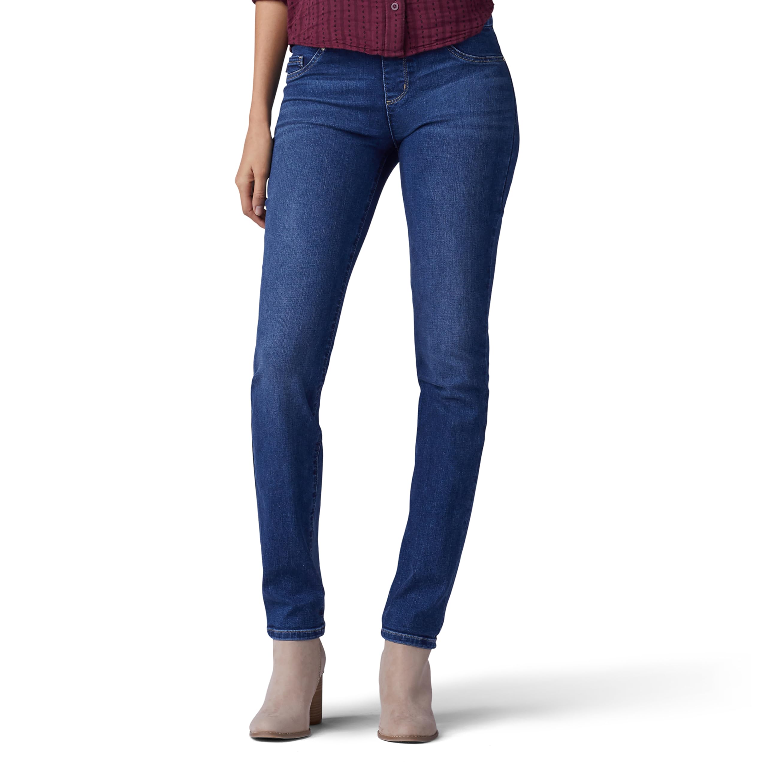 Lee Uniforms Sculpting Fit Slim Leg Pull On Jean Jeans for Women