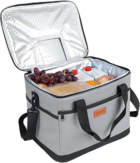 Kollea Large Insulated Cool Bag, Packed Lunch Cooler Box for Men, Camping | Keep Warm and Cold, 3-Layer Thermal Insulation, Leakproof Lining, Shoulder Strap and Pockets for Travel, BBQ, Outdoor Picnics