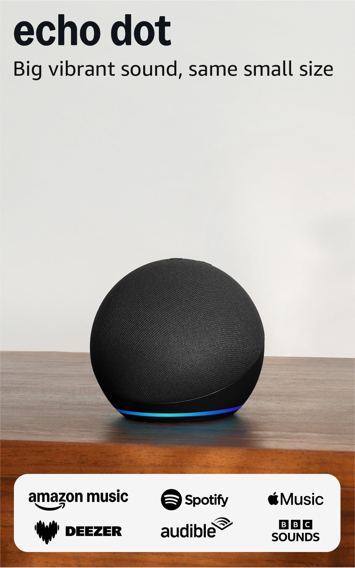Echo Dot (Newest gen) | Bluetooth smart speaker with big vibrant sound and Wi-Fi
