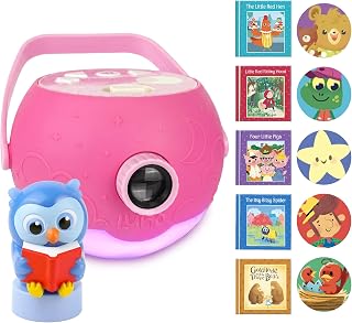 LUNA STORYTIME Kids Pink Book Projector - 5 Read Aloud Fairytale Stories, 5 Songs, Ages 3+