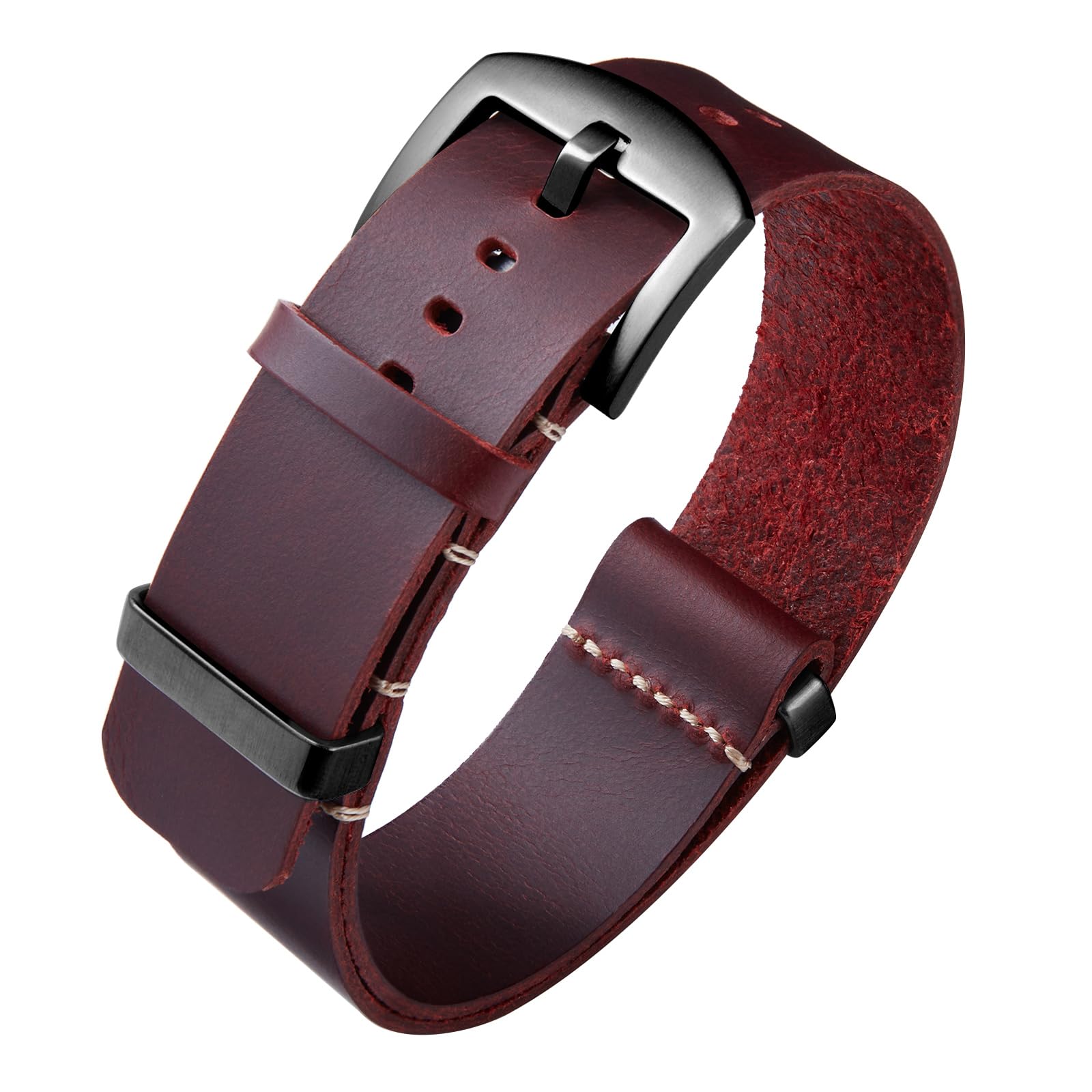 BINLUN Leather Watch Bands Replacement Strap for Crazy Horse Oil Leather Watch 1