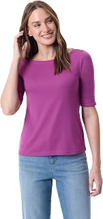 Gloria Vanderbilt Alanis Boat Neck Knit Tee Shirt with Elbow Sleeves Standard Alanis Boat Neck Knit Tee Shirt with Elbow Sleeves Standard Women's (Pack of 1)
