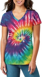 Women Summer Casual Short Sleeve V Neck T Shirts Plus Size Athletic T Shirts Graphic Tee Tops XS-5XL