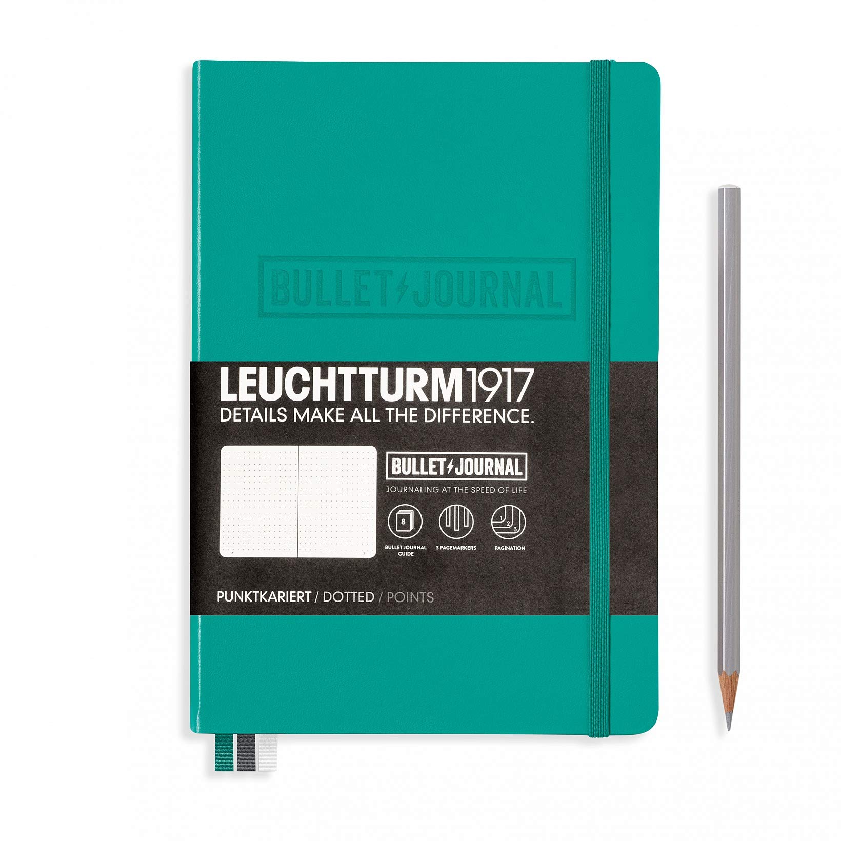 Leuchtturm 355280 Notebook, A5, Dotted Grid, Bullet Journal, Emerald