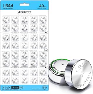 XUNIUZERO LR44 Batteries 40 Count, High Capacity AG13 357 303 SR44 L1154F A76 Premium Alkaline Battery 1.5V Button Coin Cell Batteries