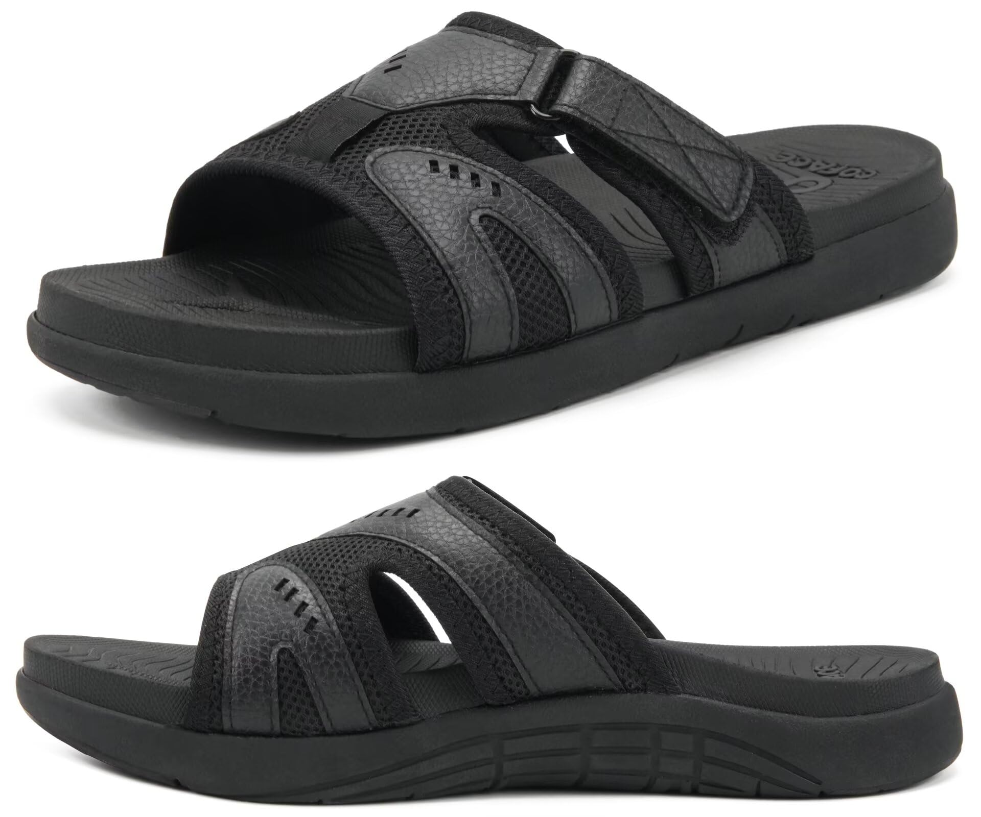 COFACE Men's Sport Recovery Sandals Plantar Fasciitis Soft Padding Lightweight A