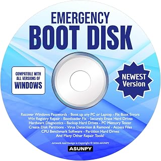 DVD For Emergency Boot Disk CD DVD PC Repair Diagnostics Password Recovery Compatible With Windows 11 10 8 7 Vista and XP