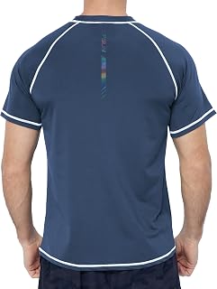 KPSUN Men's Swim Shirts Short Sleeve Quick Dry UPF 50+ Sun Protection Rash Guard Beach Fishing T Shirts